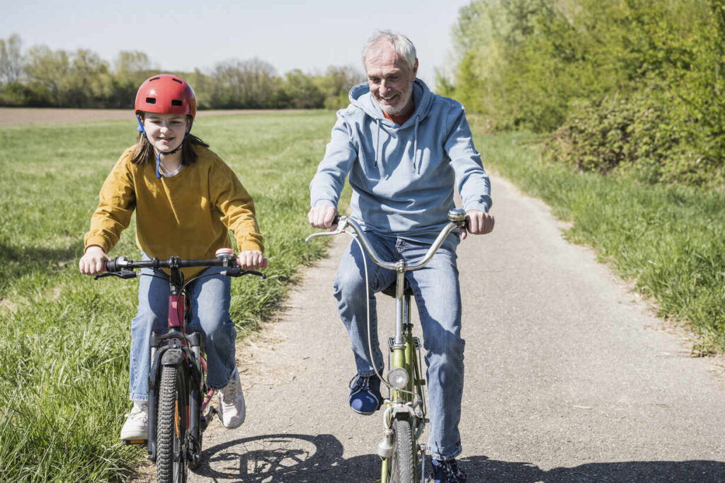 Senior Mountain Biking with Grandchildren