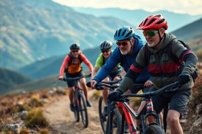 How do seniors improve their mountain biking skills?