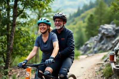 What safety measures should seniors follow when mountain biking?